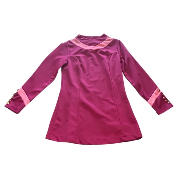 Sears Fashions Dresses & Skirts - Vintage Sears Fashions Mod Dress Pants Matching Set Magenta Pink 60s 70s 2 Piece